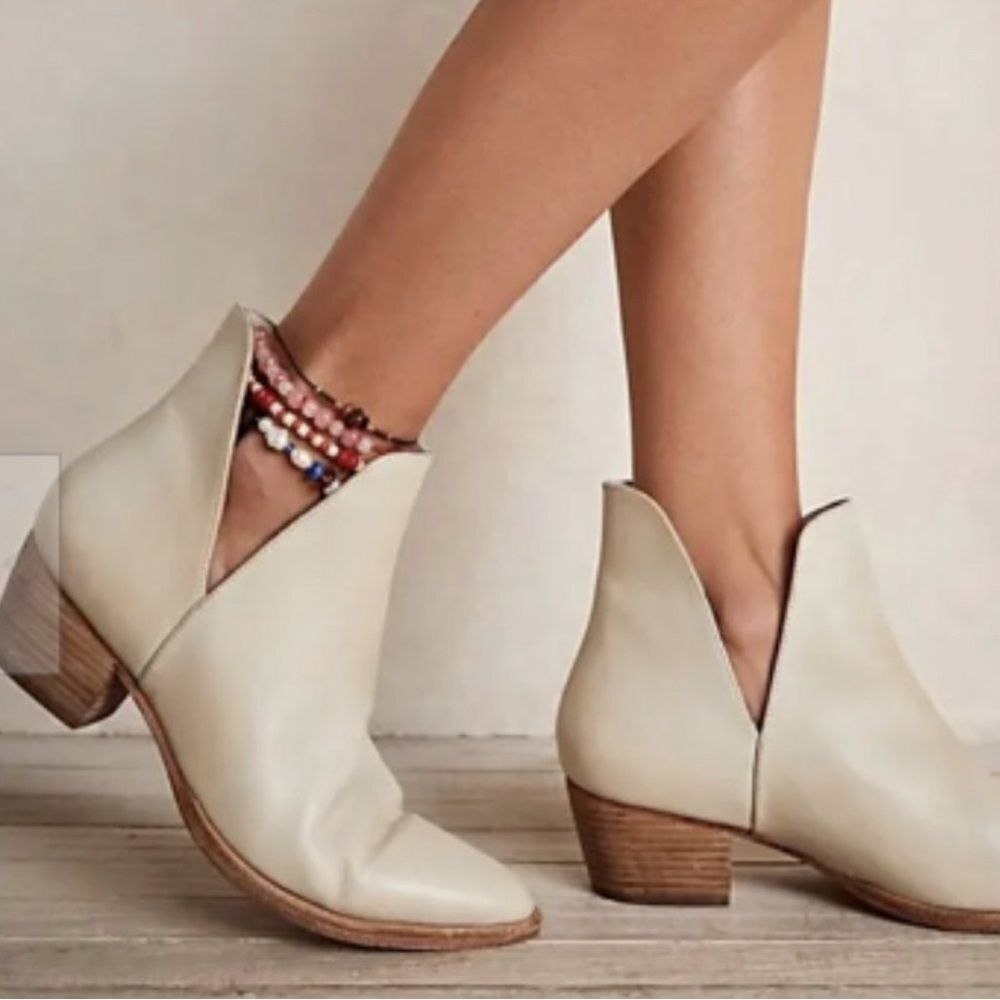 Free People Leather Charm Double V Ankle Boot